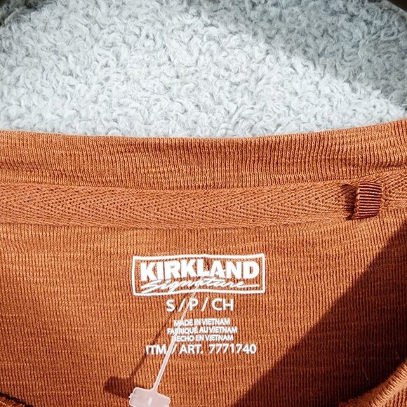 Kirkland Womens Rust Long-Sleeve T-Shirt  Small 100% Cotton Scoop Hem - Picture 5 of 7